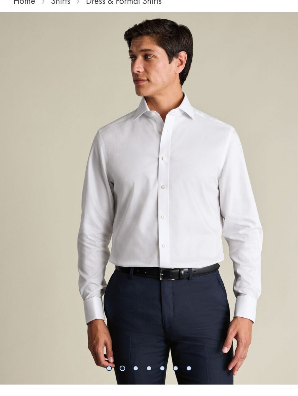 Charles Tyrwhitt Non-Iron Stretch Greenwich Weave Shirt- 15.5/33in